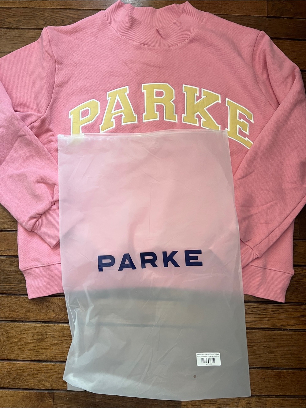 Parke Starburst Conch Peel Heritage Varsity Mockneck L/XL NWT